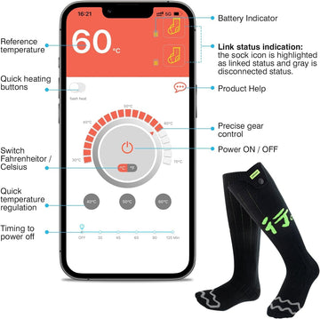 BEAUZMO heated socks ready for rugged outdoor activities in cold conditions