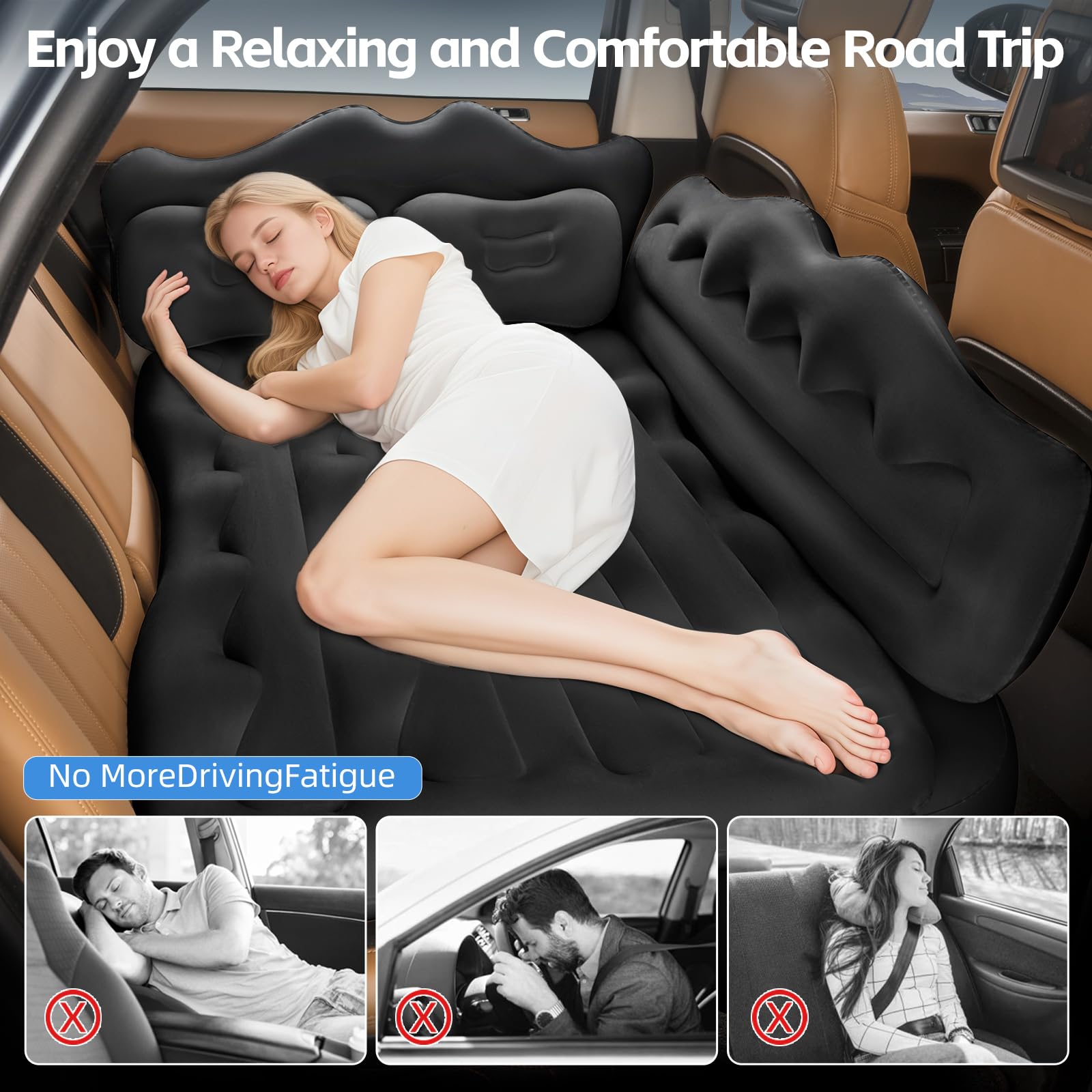 BEBAS car air pump with cable enables quick inflation in minutes.