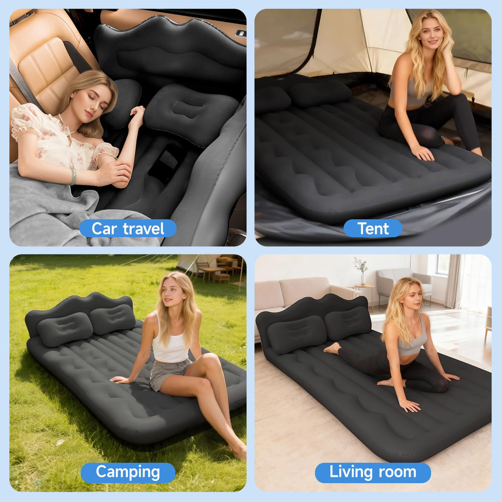 BEBAS compact travel bed fits in most cars for camping trips.
