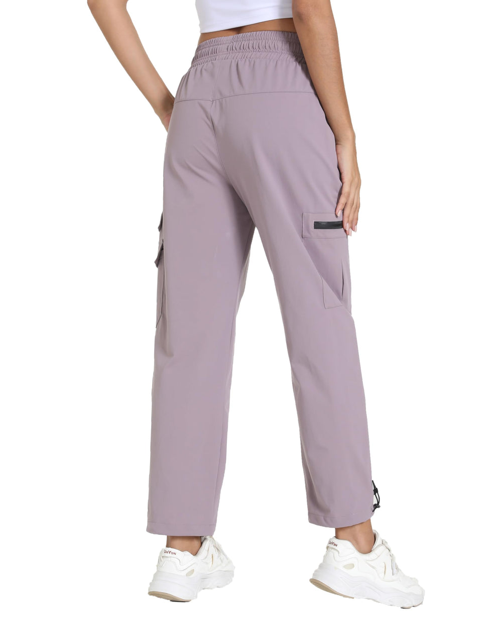 Bepopotan cargo pants drawstring buckle for versatile length.