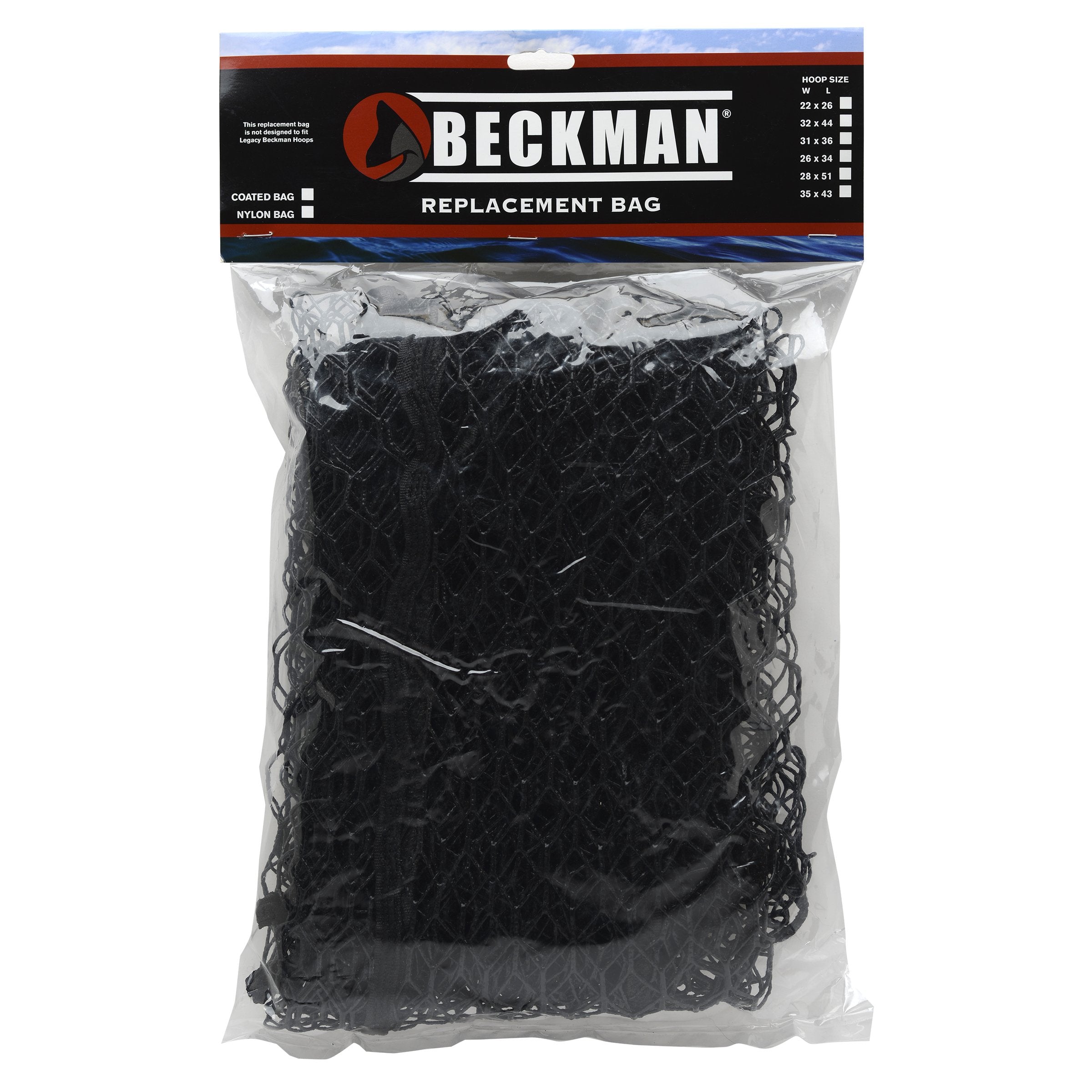 Beckman Net RN2227C coated replacement net showing 22 ft length and 27 in hoop for durability.