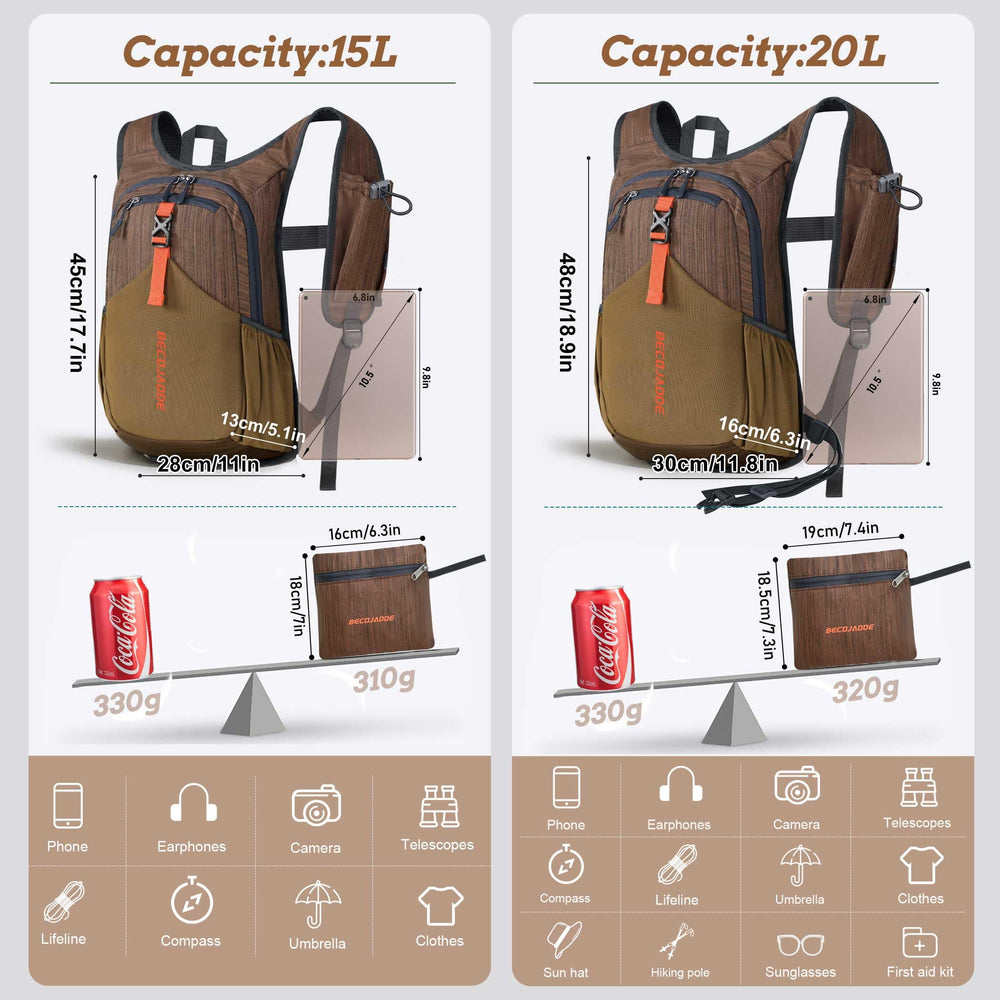 BECOJADDE 15L adjustable chest belt with whistle for secure fit on adventures