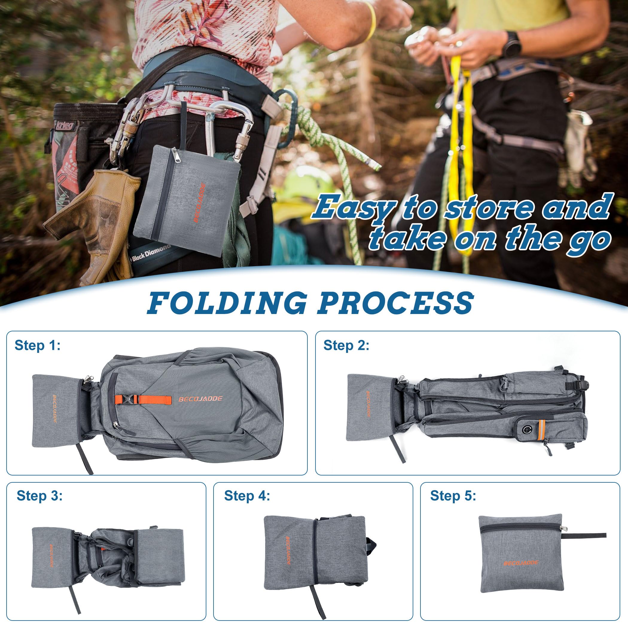 BECOJADDE 15L backpack rear anti-theft pocket protects valuables.