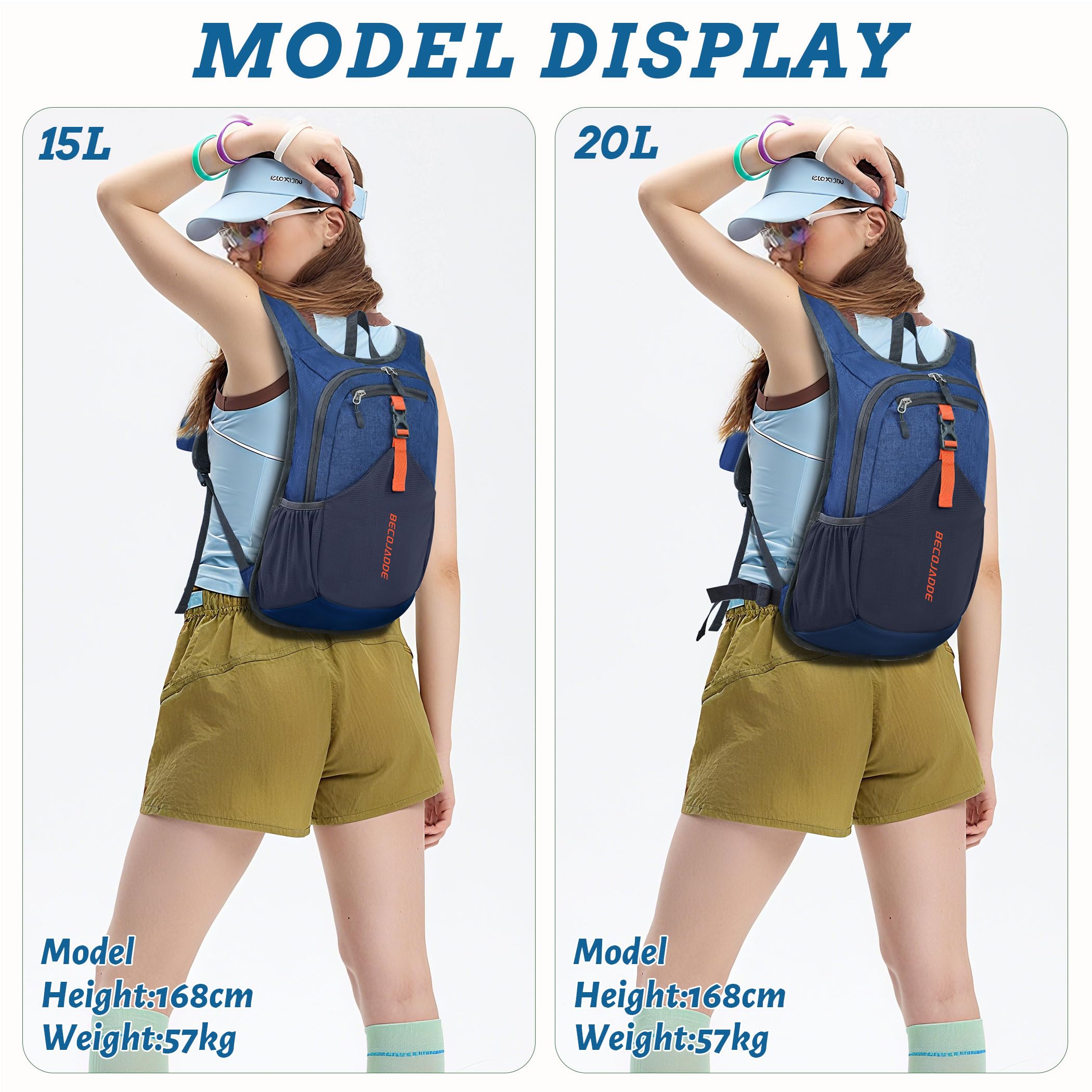 BECOJADDE 15L backpack breathable mesh straps ensure comfortable carries on long hikes