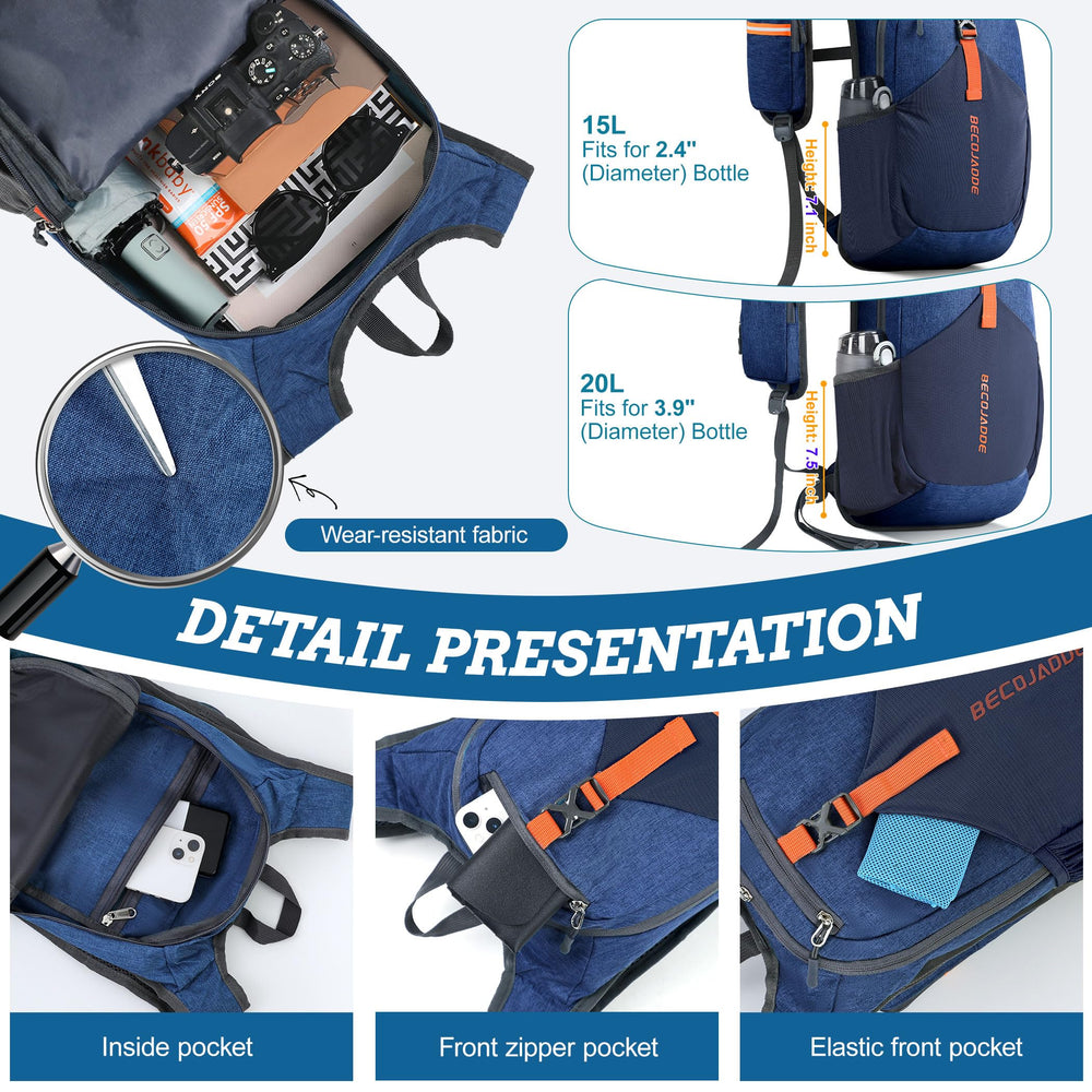BECOJADDE 15L backpack folded compact shows packable design saving space when traveling