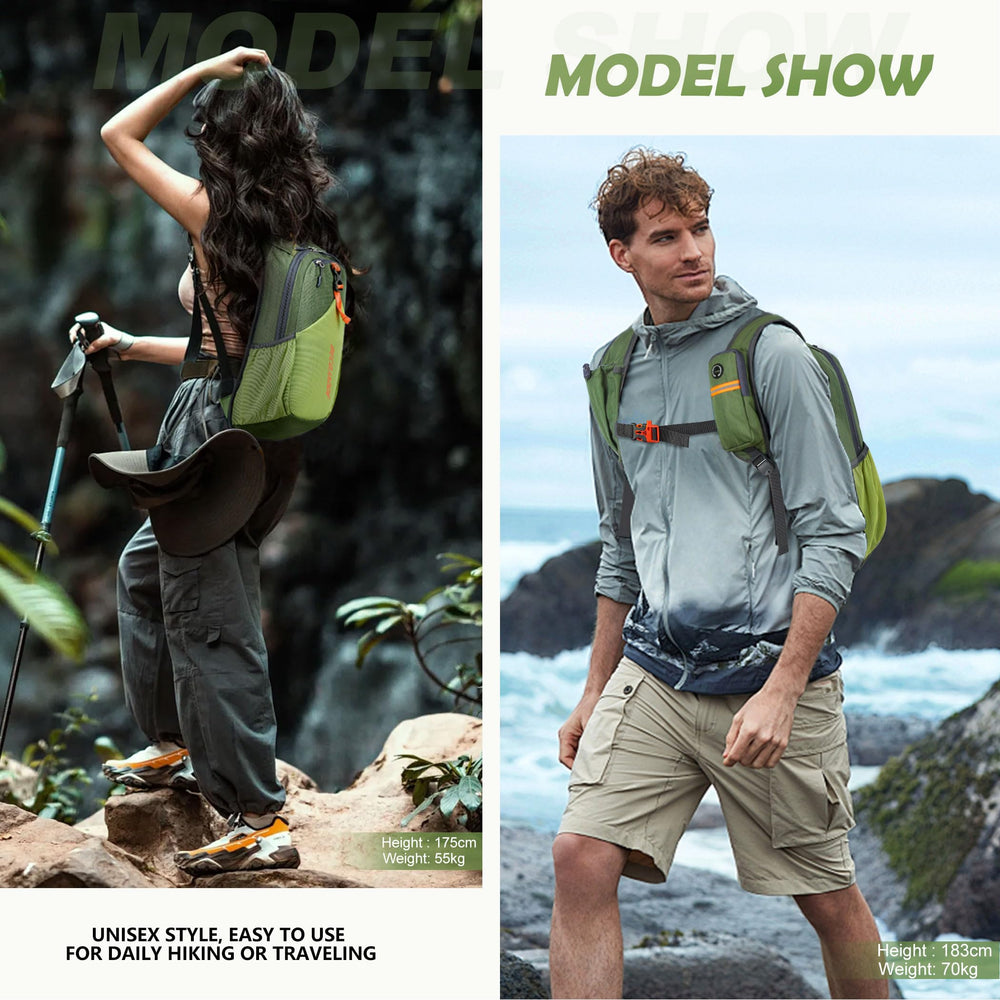 BECOJADDE 15L capacity backpack ideal for daily travel and outdoor days.