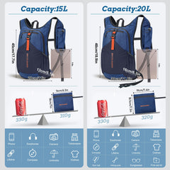 BECOJADDE 15L backpack front elastic pocket provides quick-access organization for essentials
