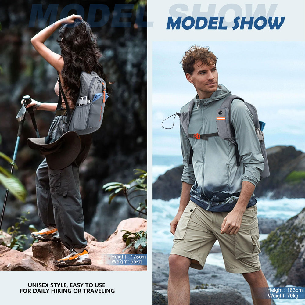 BECOJADDE 15L backpack lightweight daypack for hiking and travel.