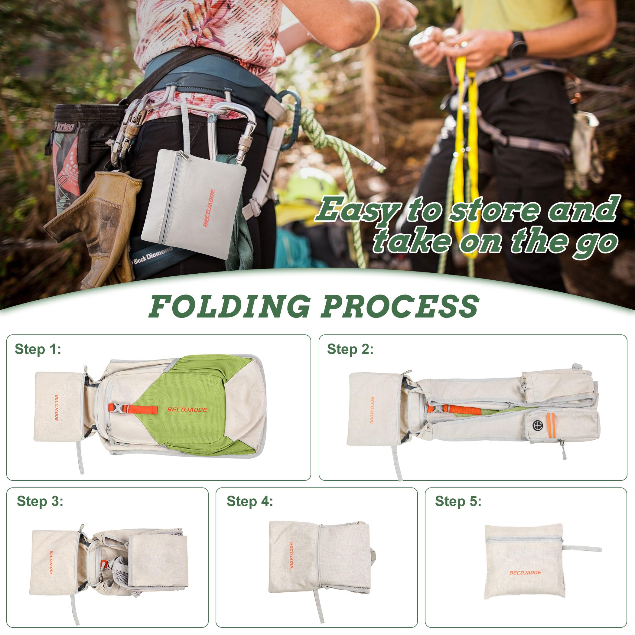 BECOJADDE 15L backpack water bottle holders secure hydration on trails.