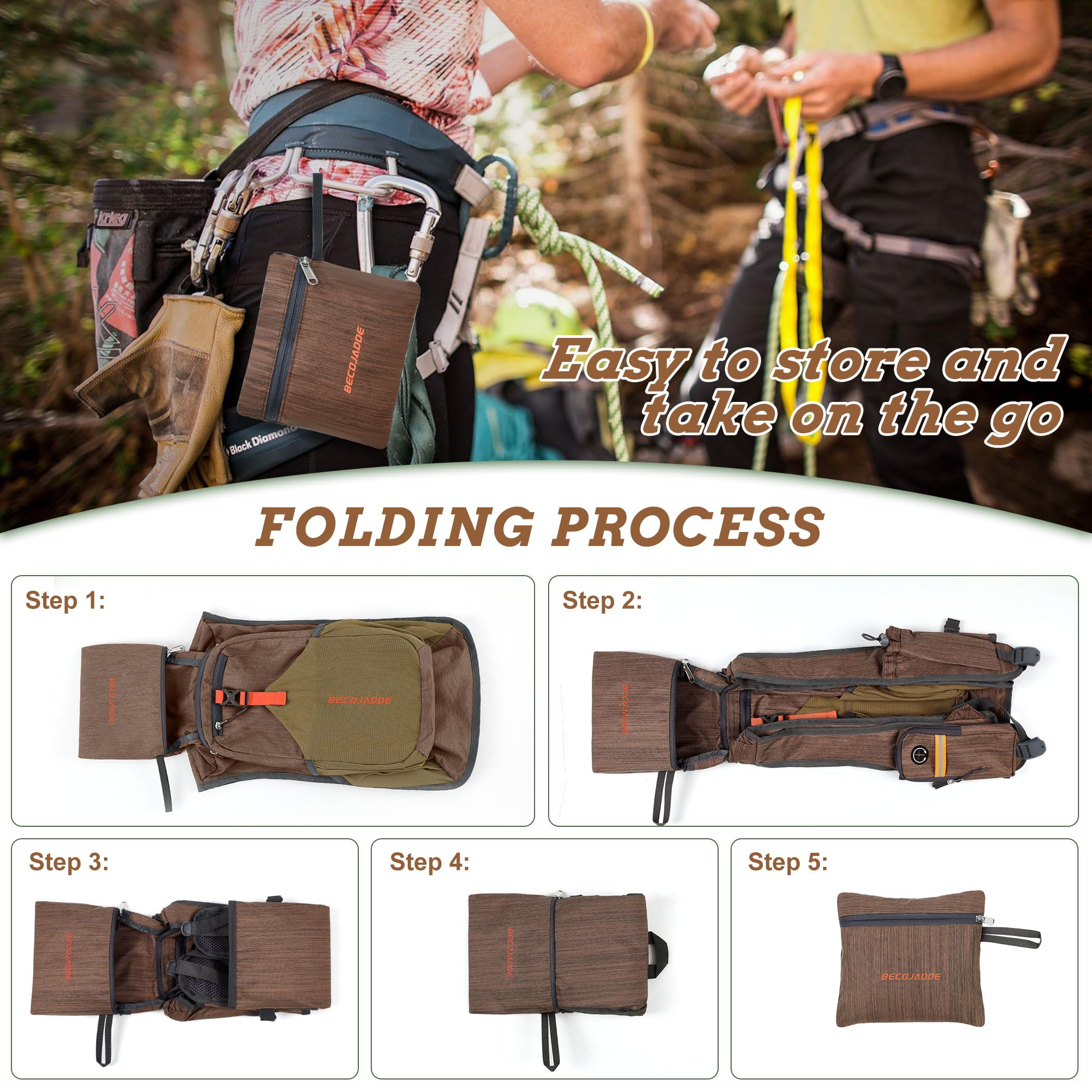 BECOJADDE 15L dual water bottle holders support hydration on trails