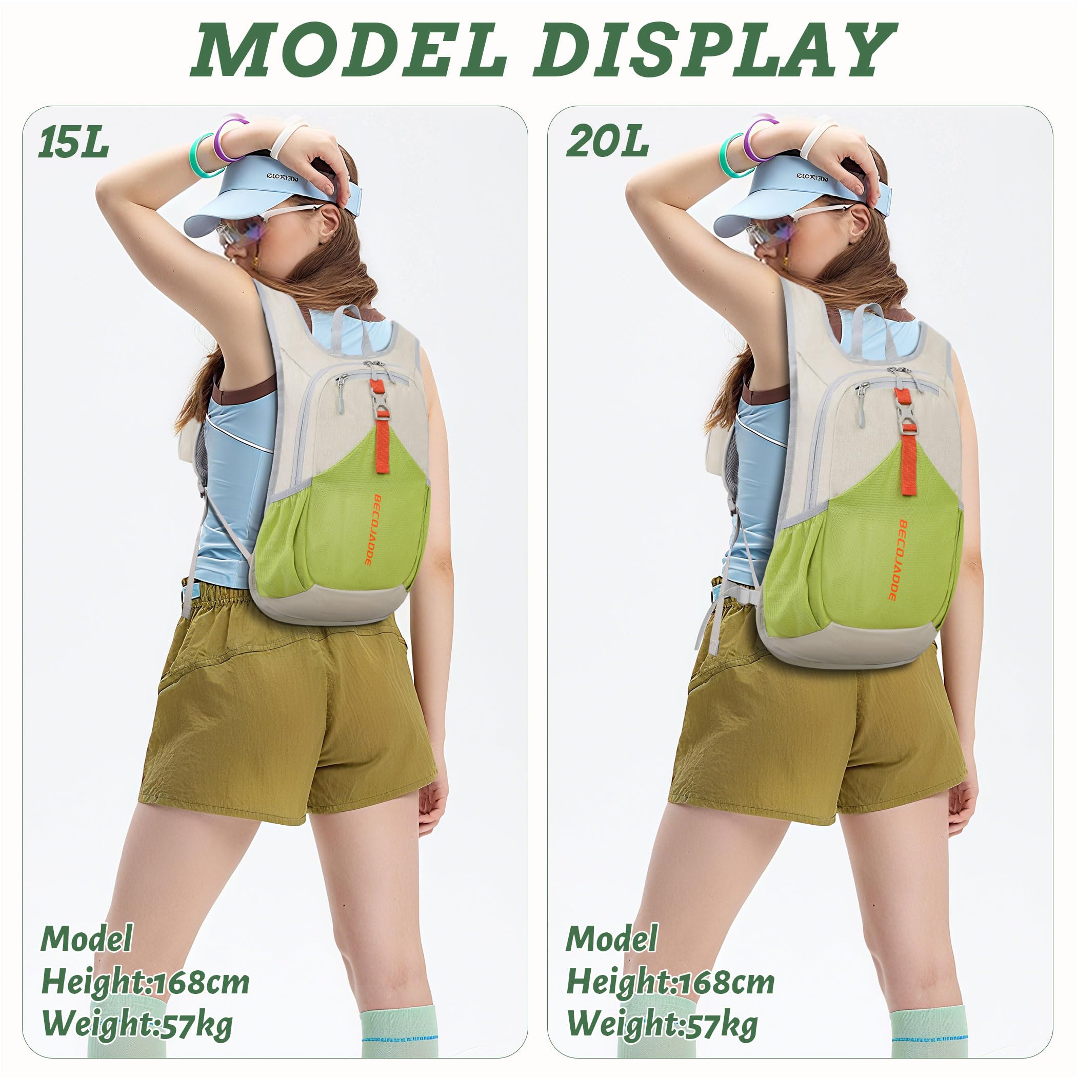 BECOJADDE 20L adjustable chest belt with whistle improves safety.