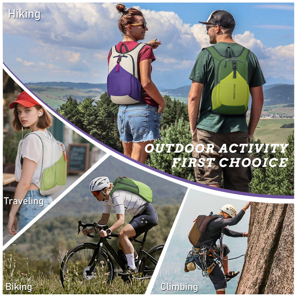 BECOJADDE 20L olive backpack unfolded dimensions for storage planning.