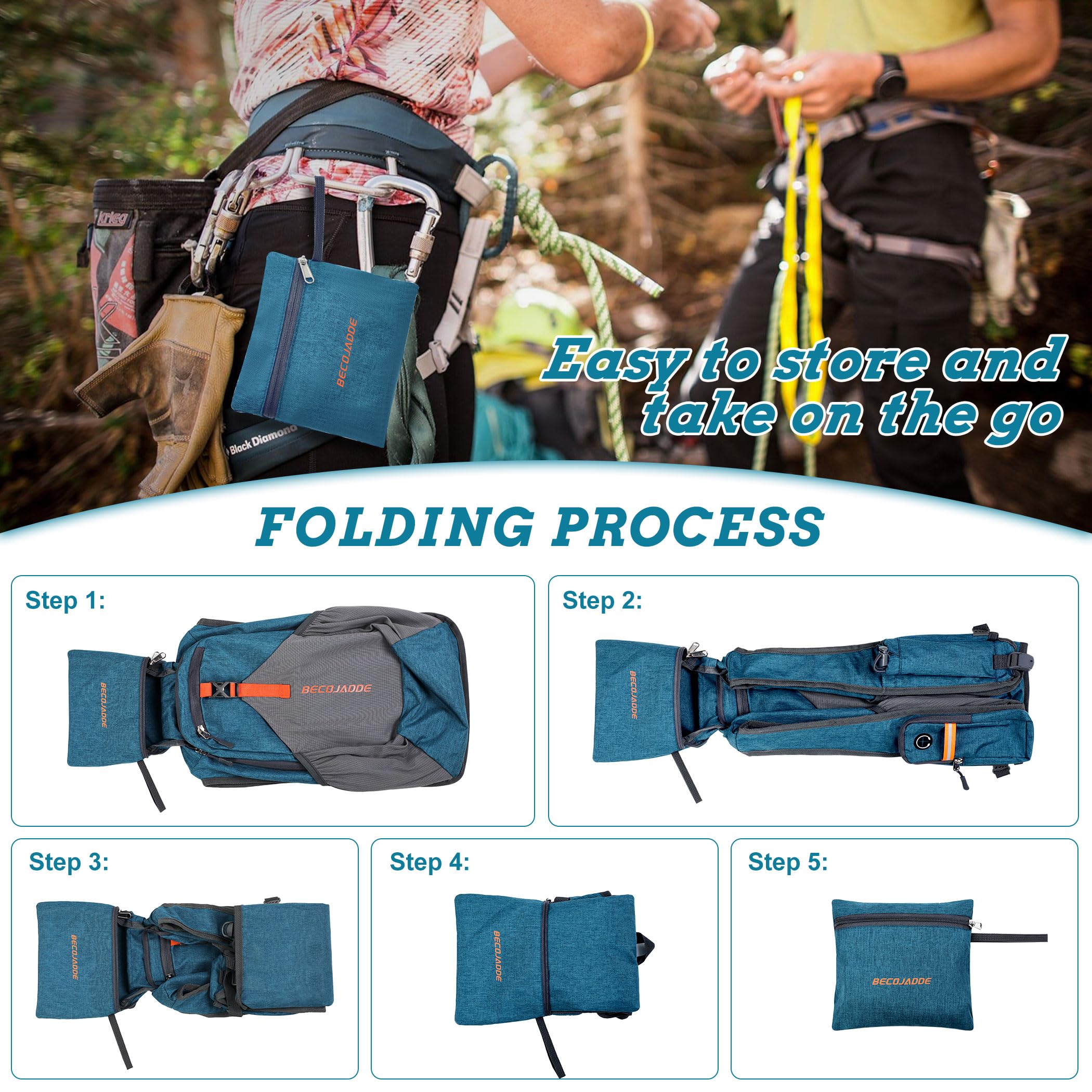 BECOJADDE 20L backpack 20L capacity with organized pockets