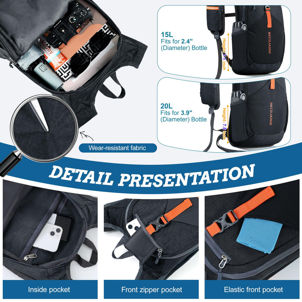 BECOJADDE adjustable chest belt with whistle offers secure fit and safety cues during hikes.