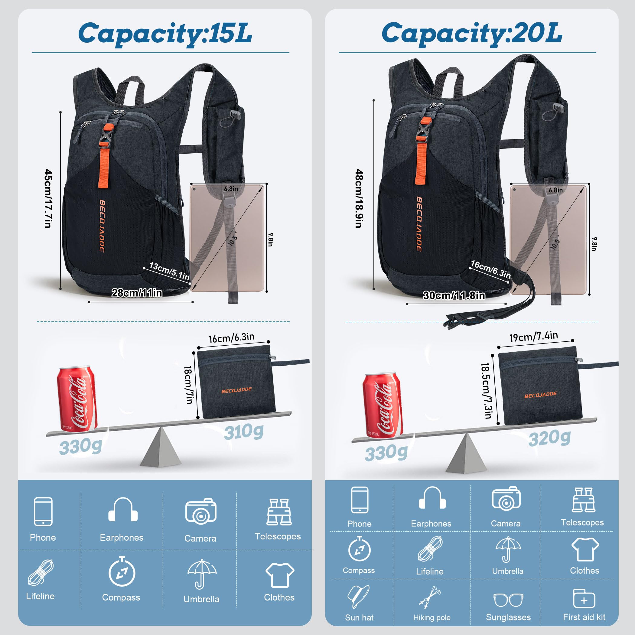 BECOJADDE durable, tear- and scratch-resistant fabric endures rugged outdoor use.