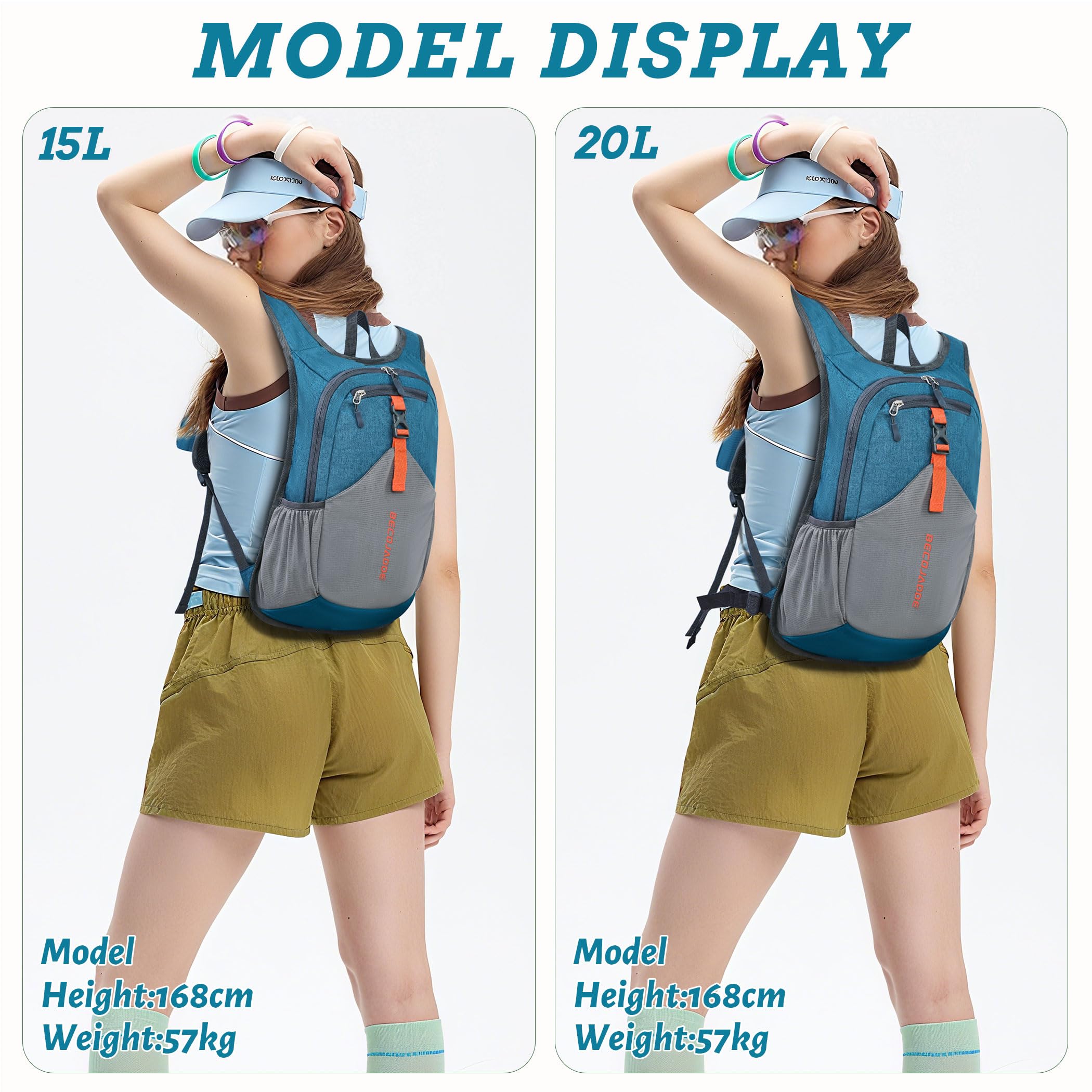 BECOJADDE 20L backpack folds into its own pocket for travel
