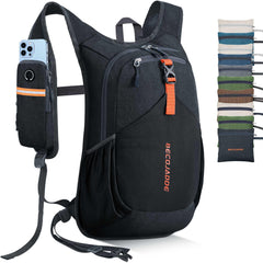 BECOJADDE 20L small hiking backpack folded pocket demonstrates compact travel storage.