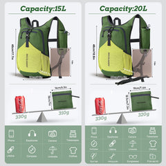 BECOJADDE 20L front pocket and zipper keep essentials organized on the go.