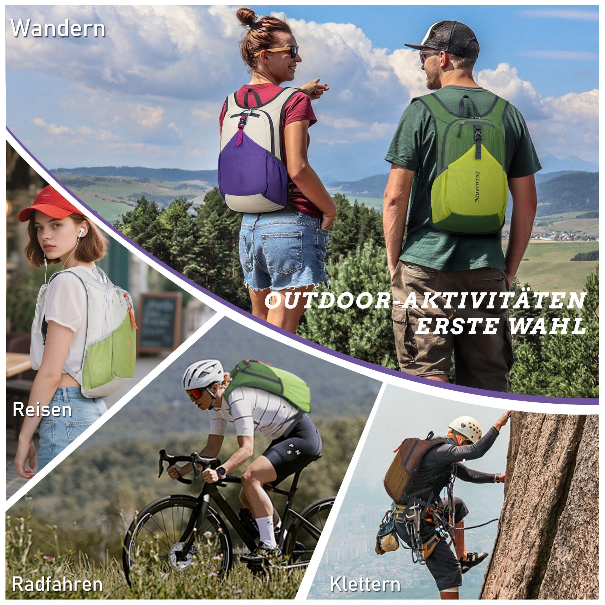 BECOJADDE 20L backpack versatile for hiking travel and daily use