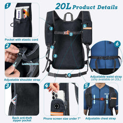 BECOJADDE backpack strap design with zippered phone pocket enables quick access on trails.