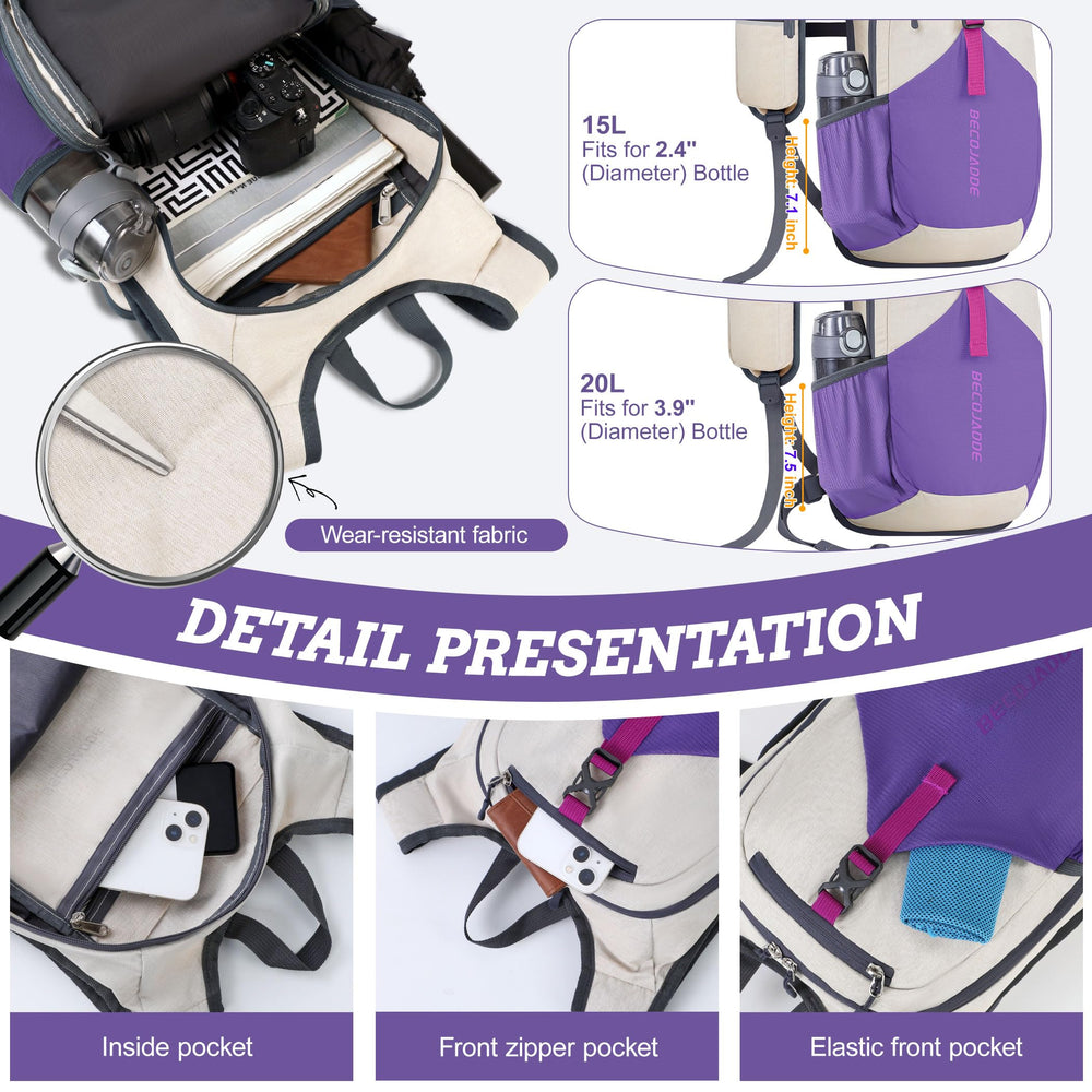 BECOJADDE right drawstring pocket provides quick-access storage on the go