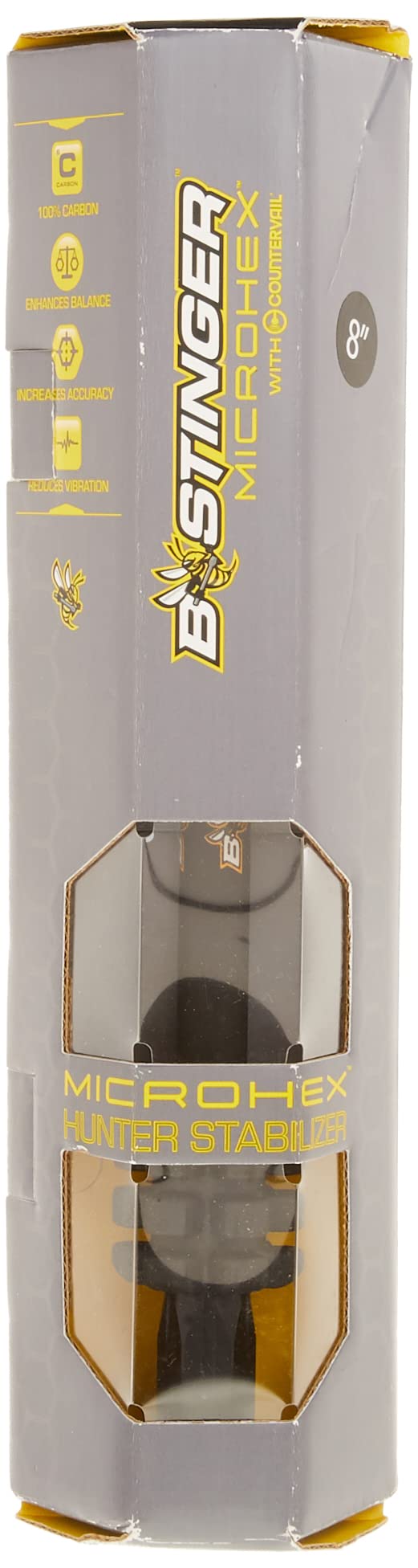 Bee Stinger stabilizer side view shows stainless steel stud for reliable rigidity