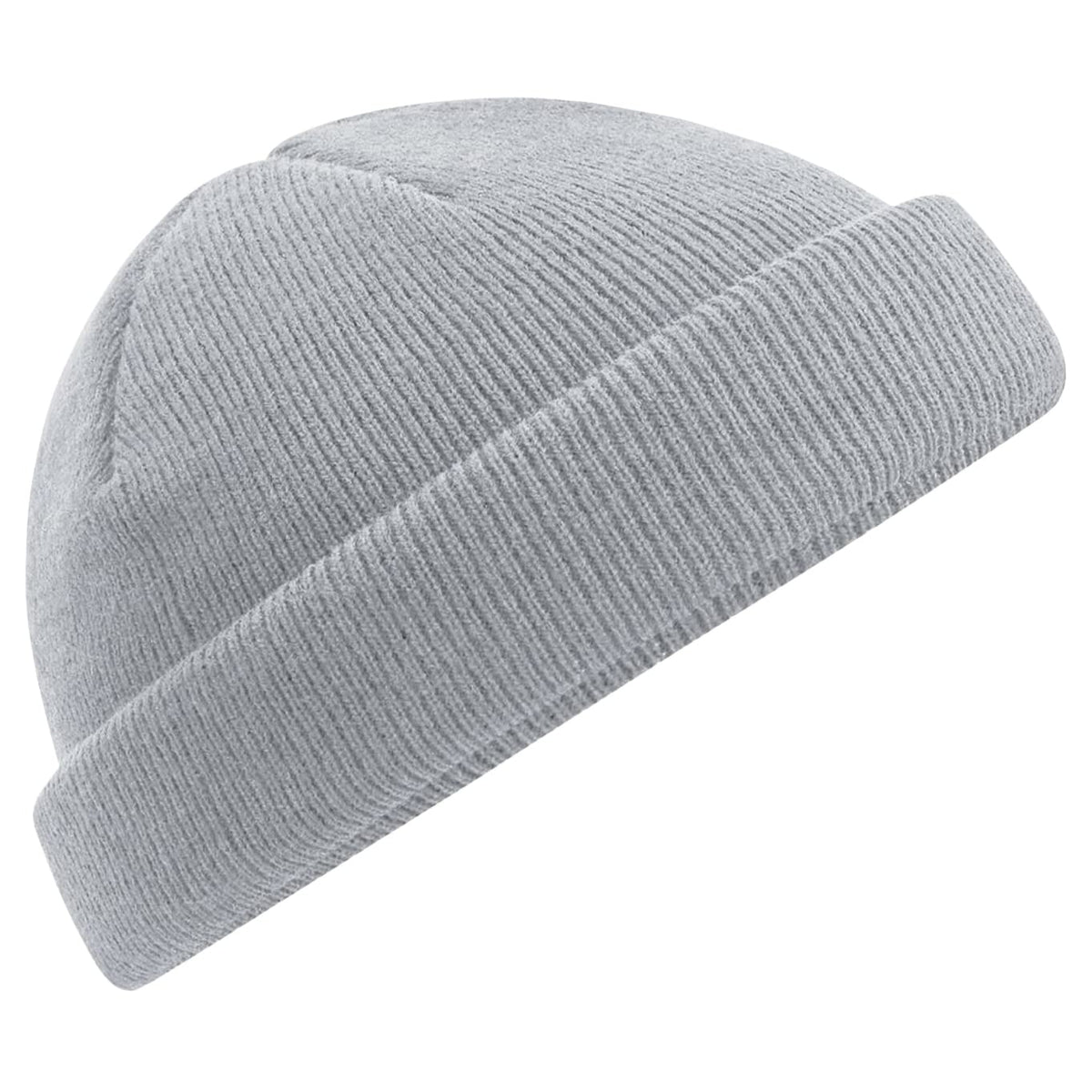Beechfield B43R mini fisherman beanie light grey front view for everyday warmth and style