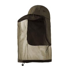 Army green beekeeping hat with veil - front view