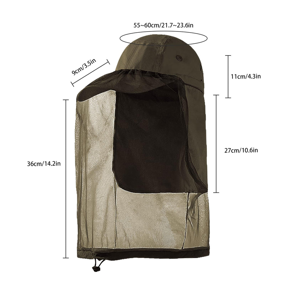 Beekeeping hat with veil - side profile
