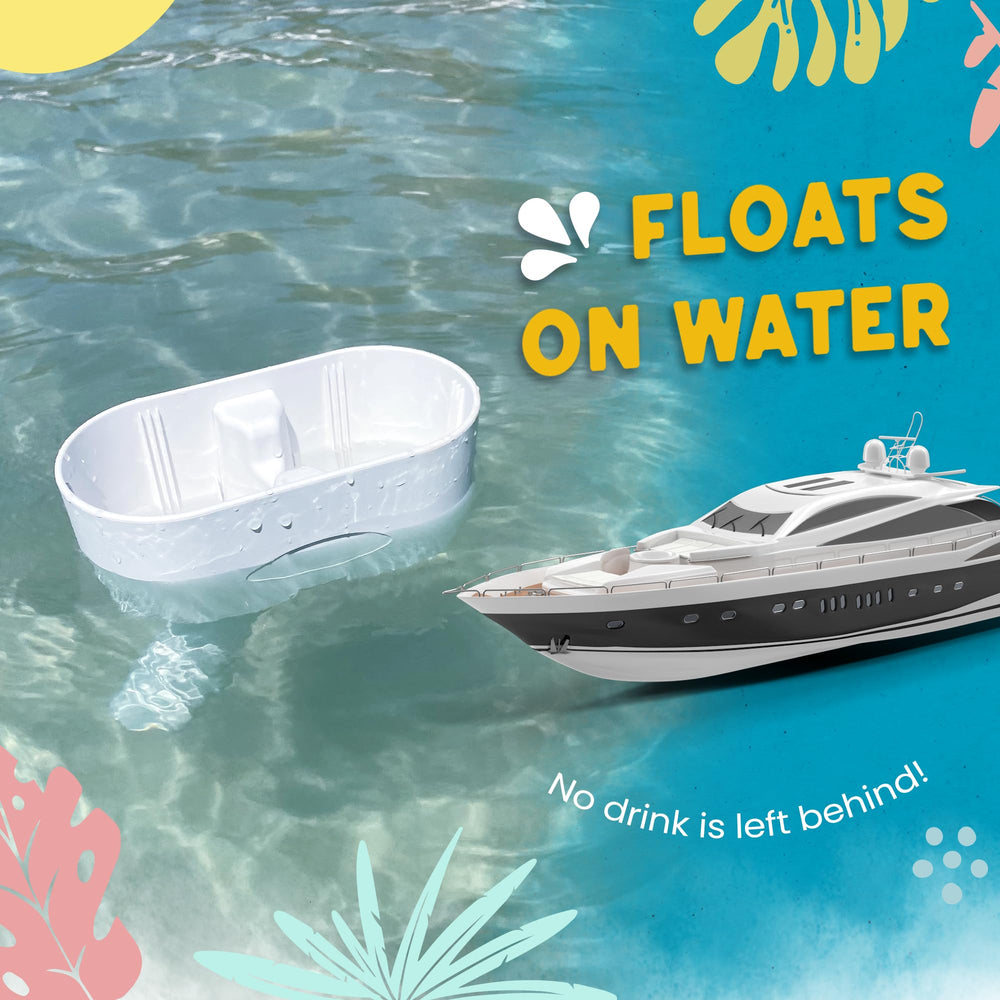Cup holder floating on water after being dropped