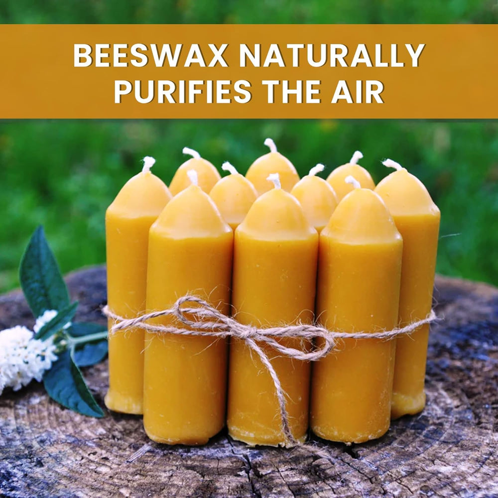 BeeTheLight burn-time beeswax lantern candle highlighting up to 12 hours of use