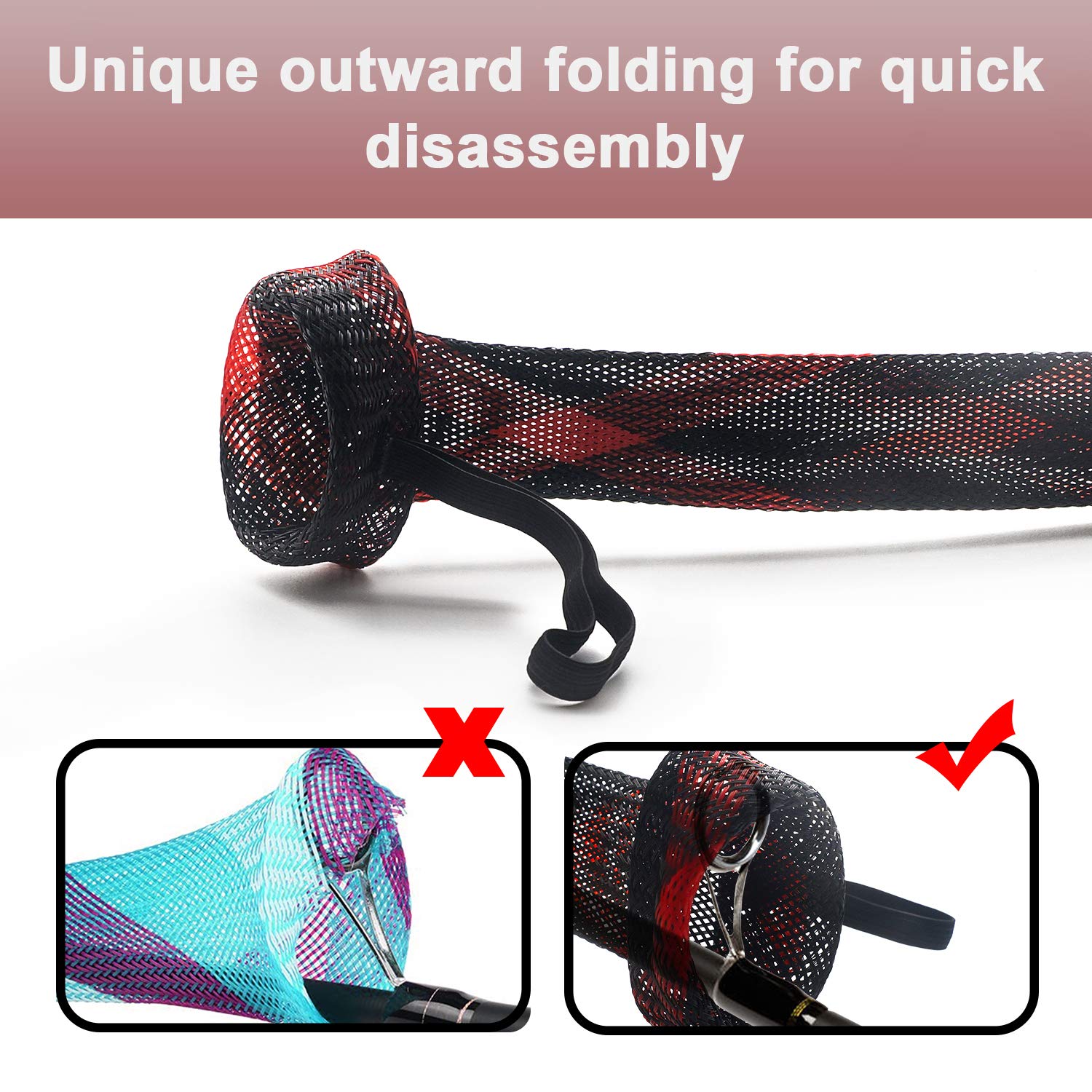 Beetwo rod sleeve protector with thick mesh