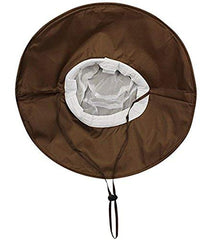 BeFur wide-brim rain hat shields neck from rain and sun while fishing.