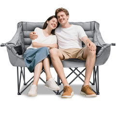 Begonia.K double camping chair full-seat view for two outdoors.