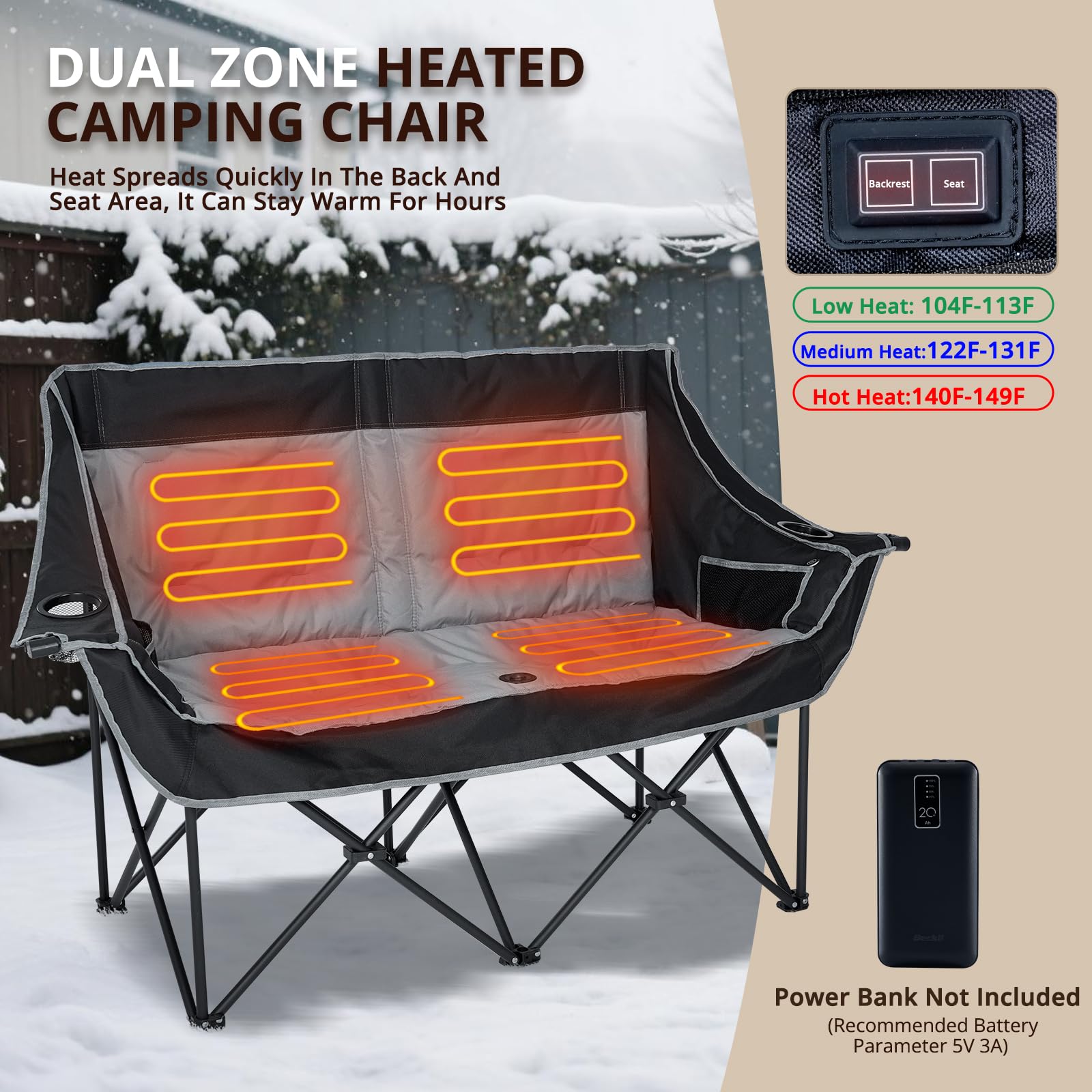 Begonia.K dual-seat heating system provides independent warmth at each seat.
