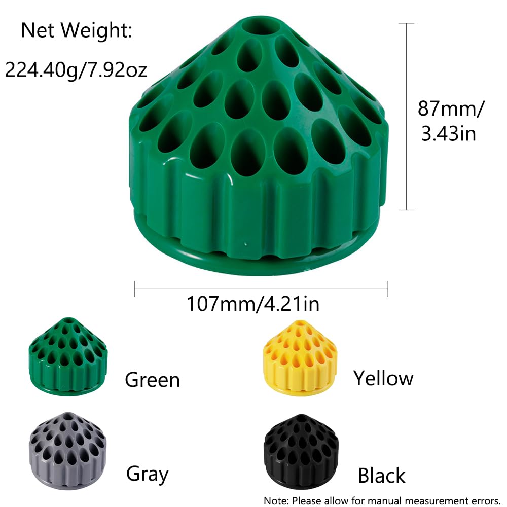 Begot heavy-duty plastic round tool holder provides stable storage.