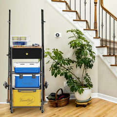 BEGULF 3-tier storage drawer keeps reels and lures neatly organized.