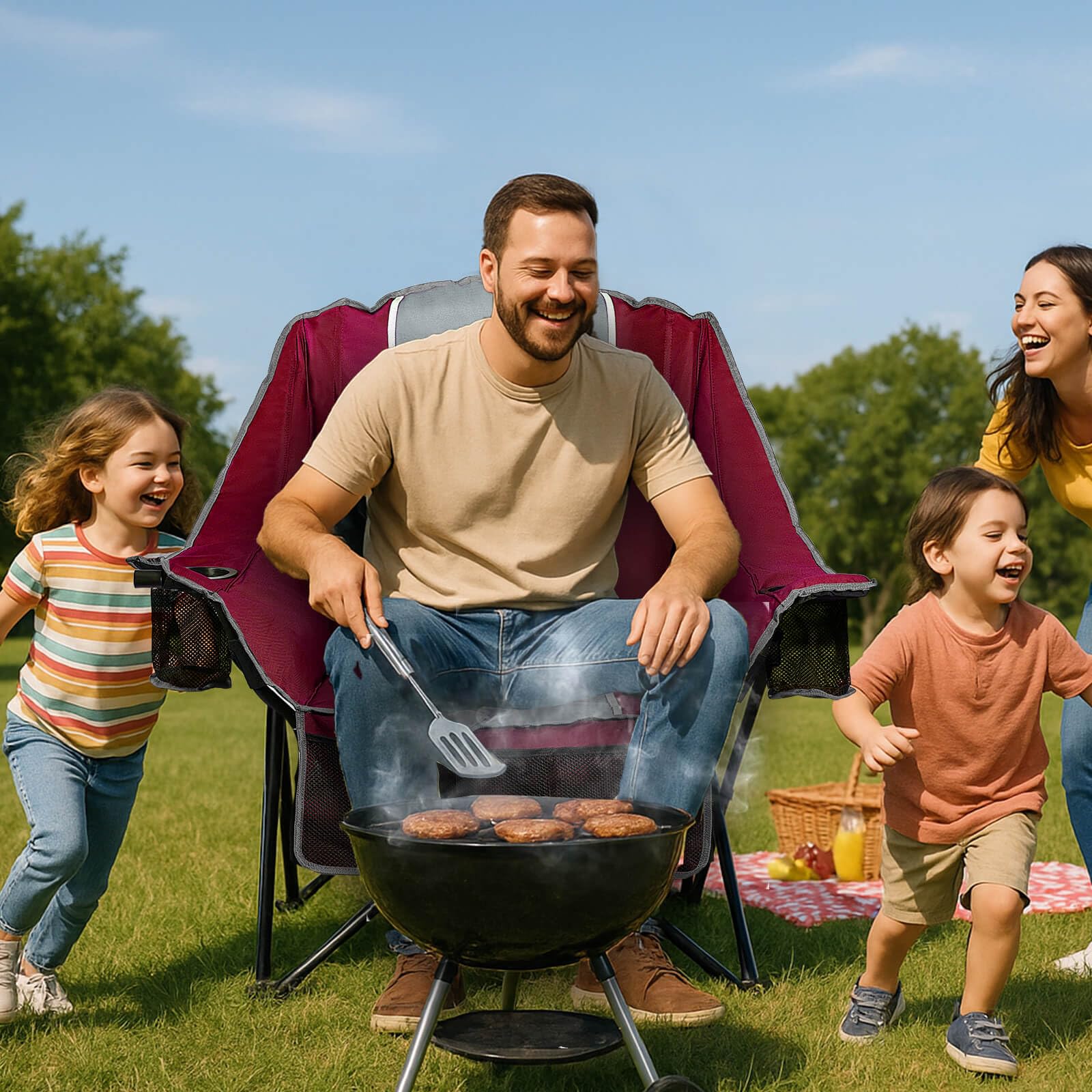 BeHairity quick-open design delivers fast setup for busy outings.
