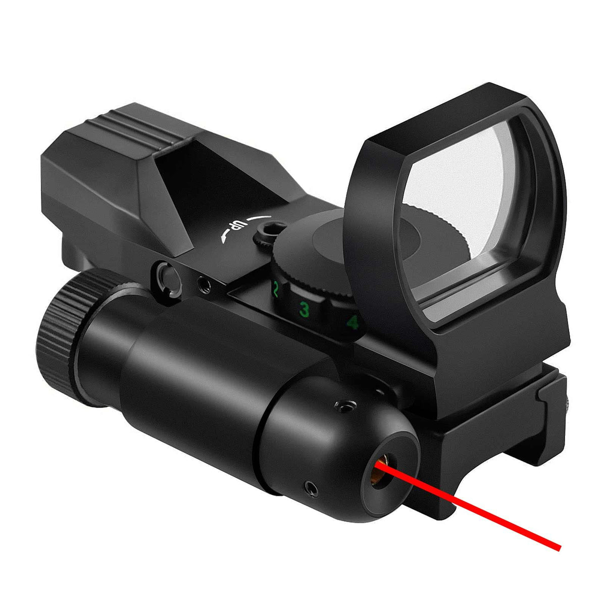 Beileshi Reflex Sight with four reticles for rapid target acquisition.