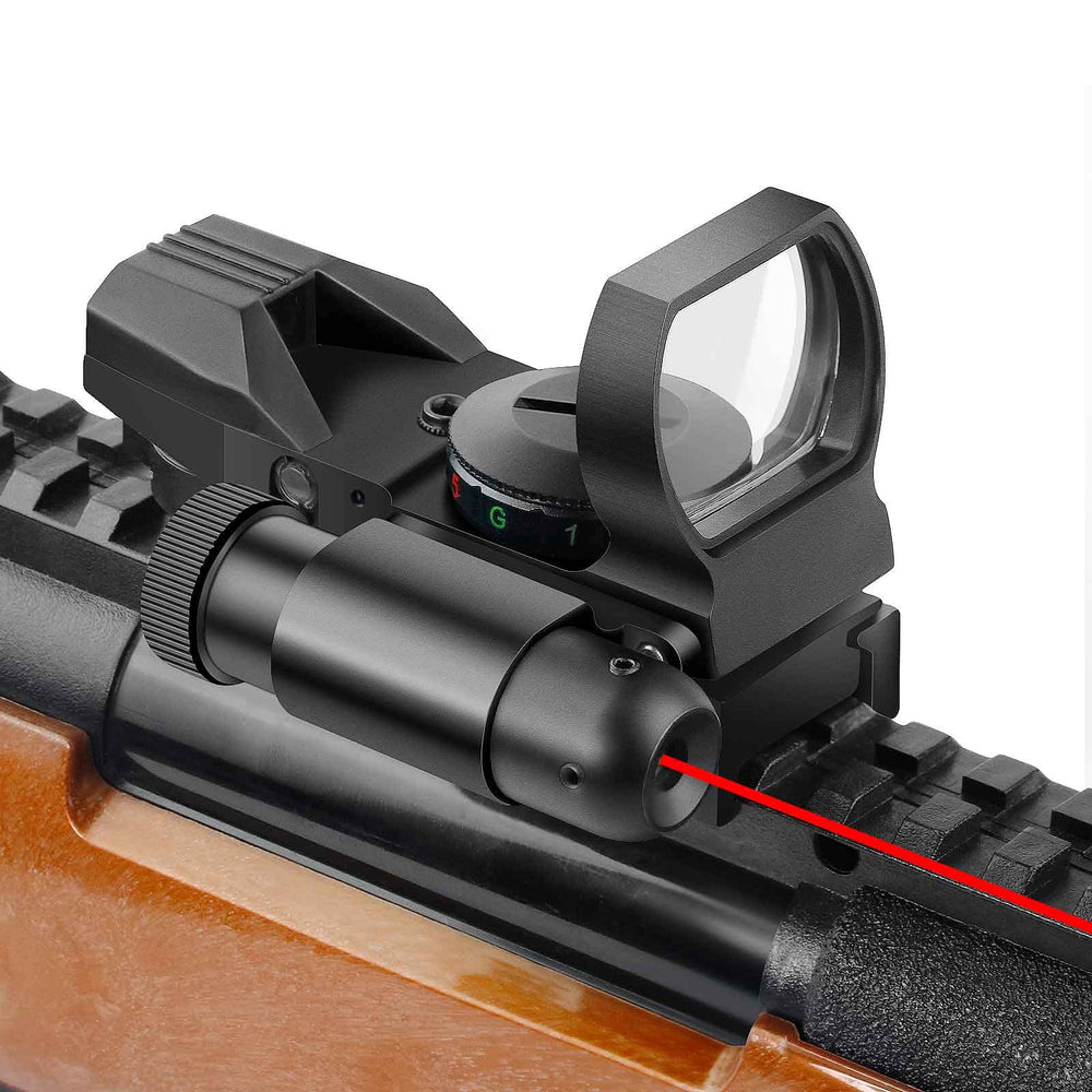 Beileshi Reflex Sight integrated red laser for added aiming options.