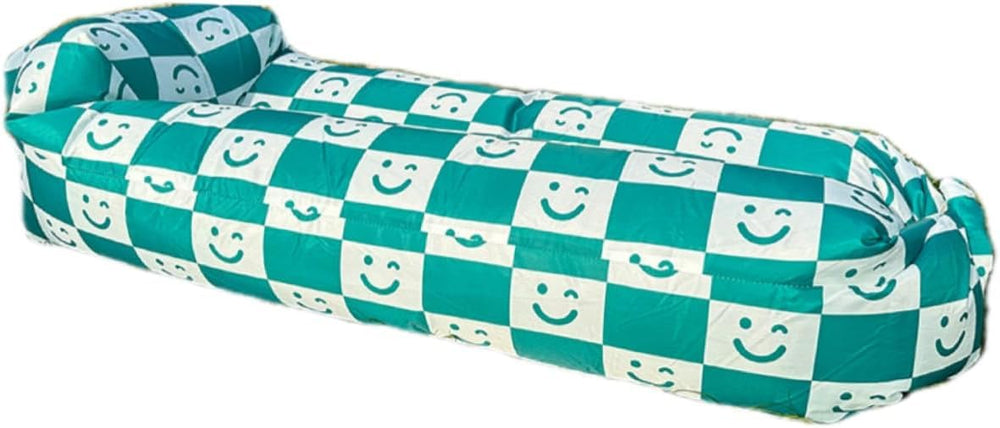 Beiruoyu inflatable lounger on the beach with headrest for relaxing lounging outdoors