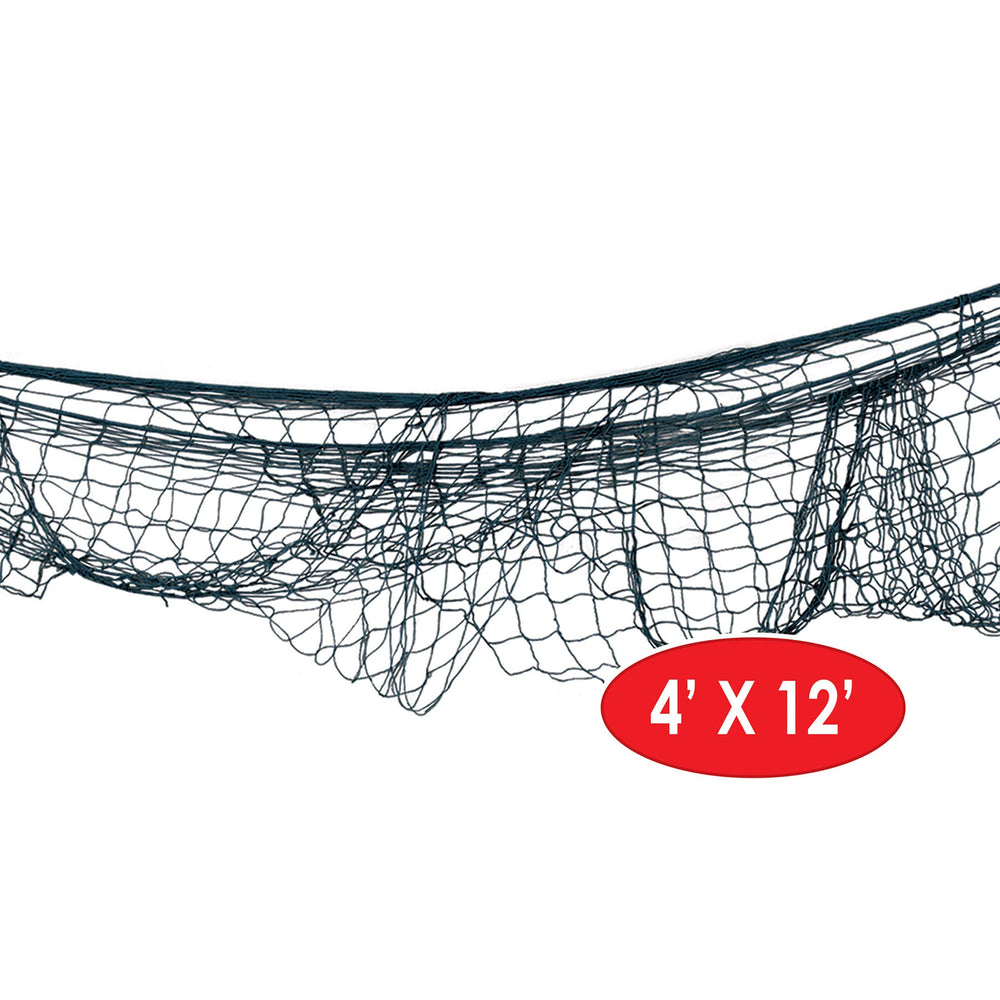 Beistle black fish netting close-up highlights cotton string texture.