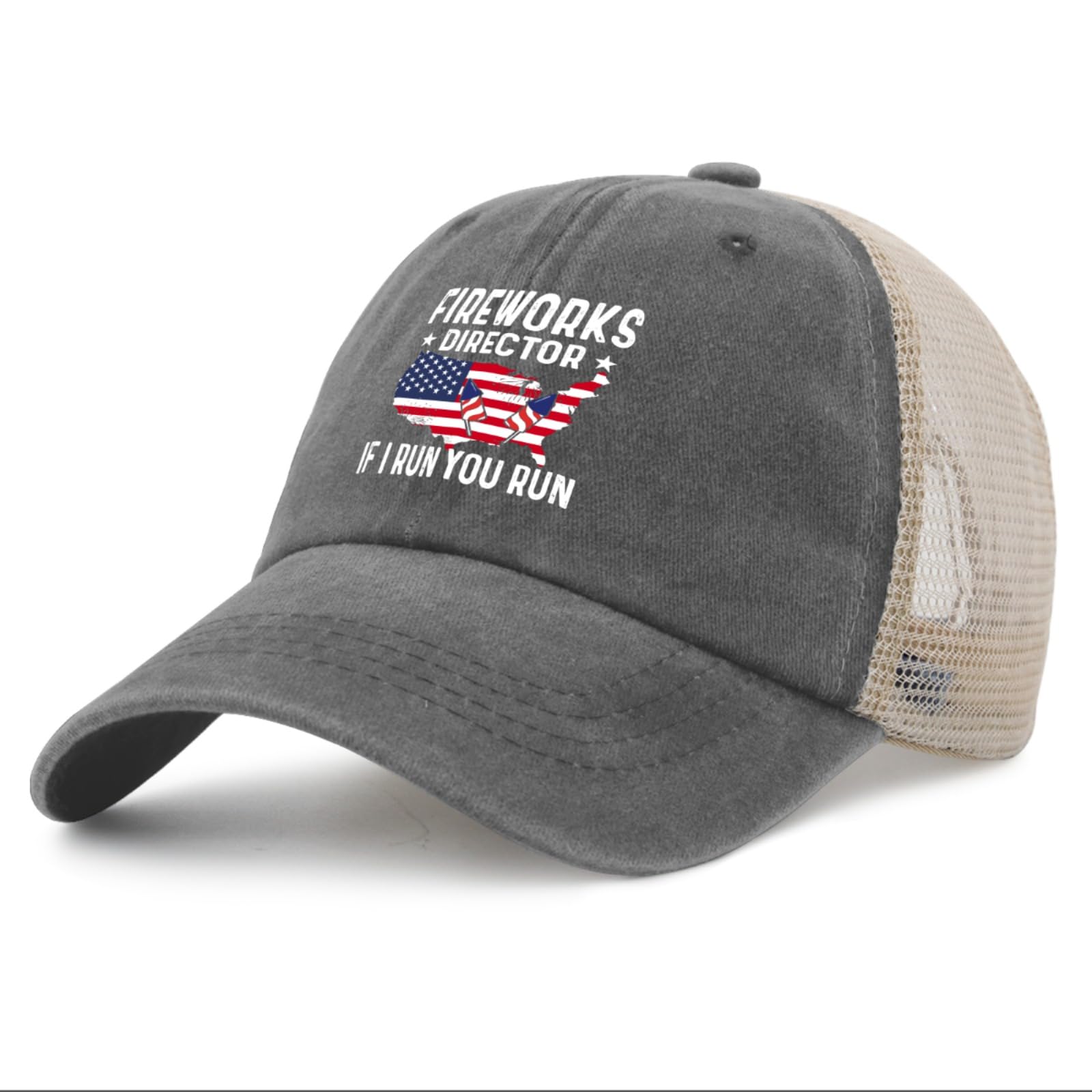 BEIXBE Fireworks Director hat back view with adjustable snapback for perfect fit