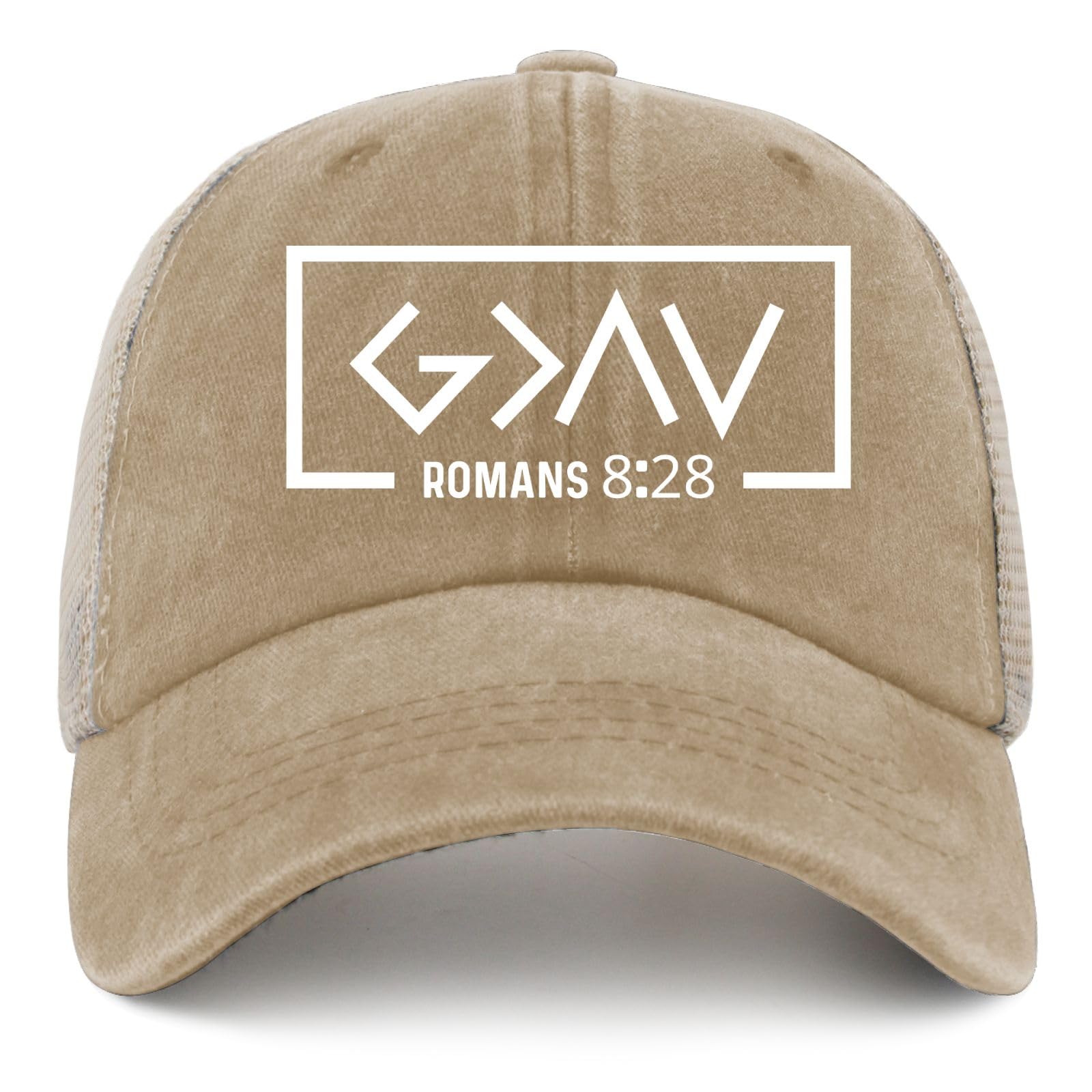 BEIXBE God Is Greater front trucker hat for everyday casual wear and comfort.