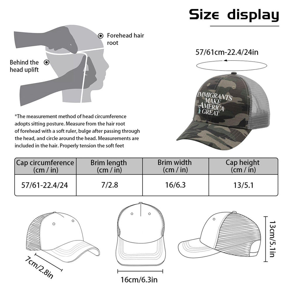 BEIXBE Immigrants Make America Great Hat denim texture for casual outfits