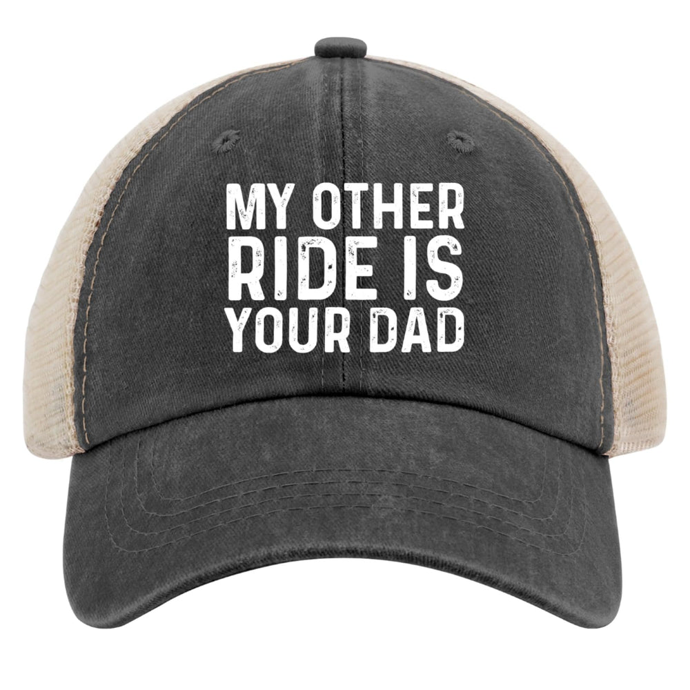 BEIXBE My Other Ride dad hat side view highlights breathable mesh back for warm days