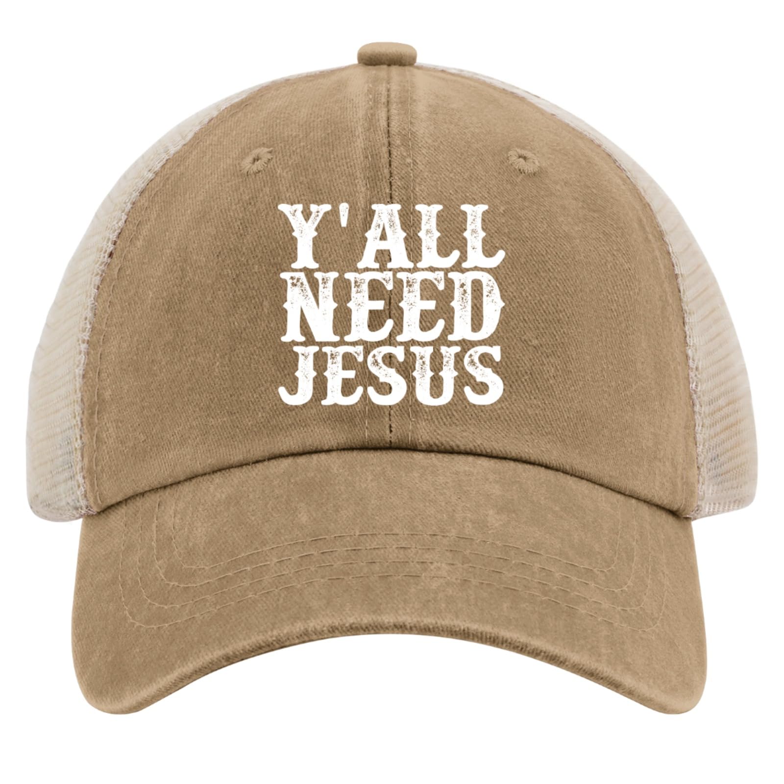 BEIXBE Y'all Need Jesus trucker hat adjustable snapback for a secure fit