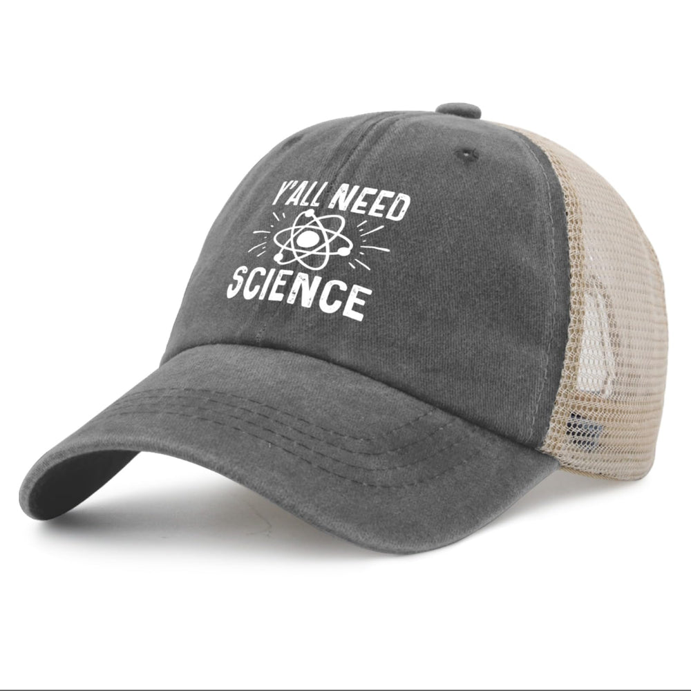 BEIXBE Y'all Need Science hat left side view with adjustable strap for a secure fit