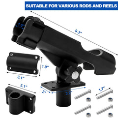 360-degree adjustable rod holder feature on boat