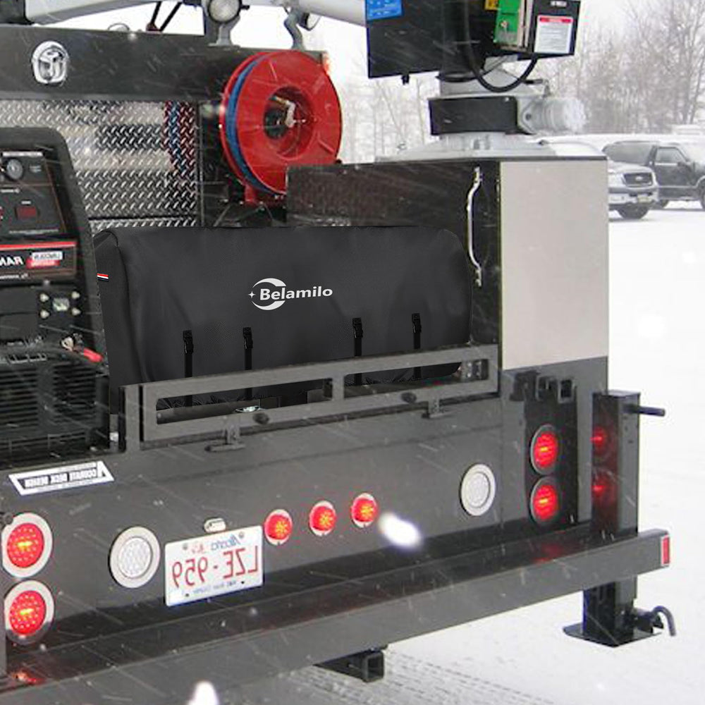Belamilo waterproof welding lead reel cover side view shields reels from wind and moisture